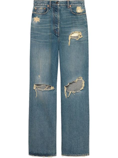 gucci distressed jeans